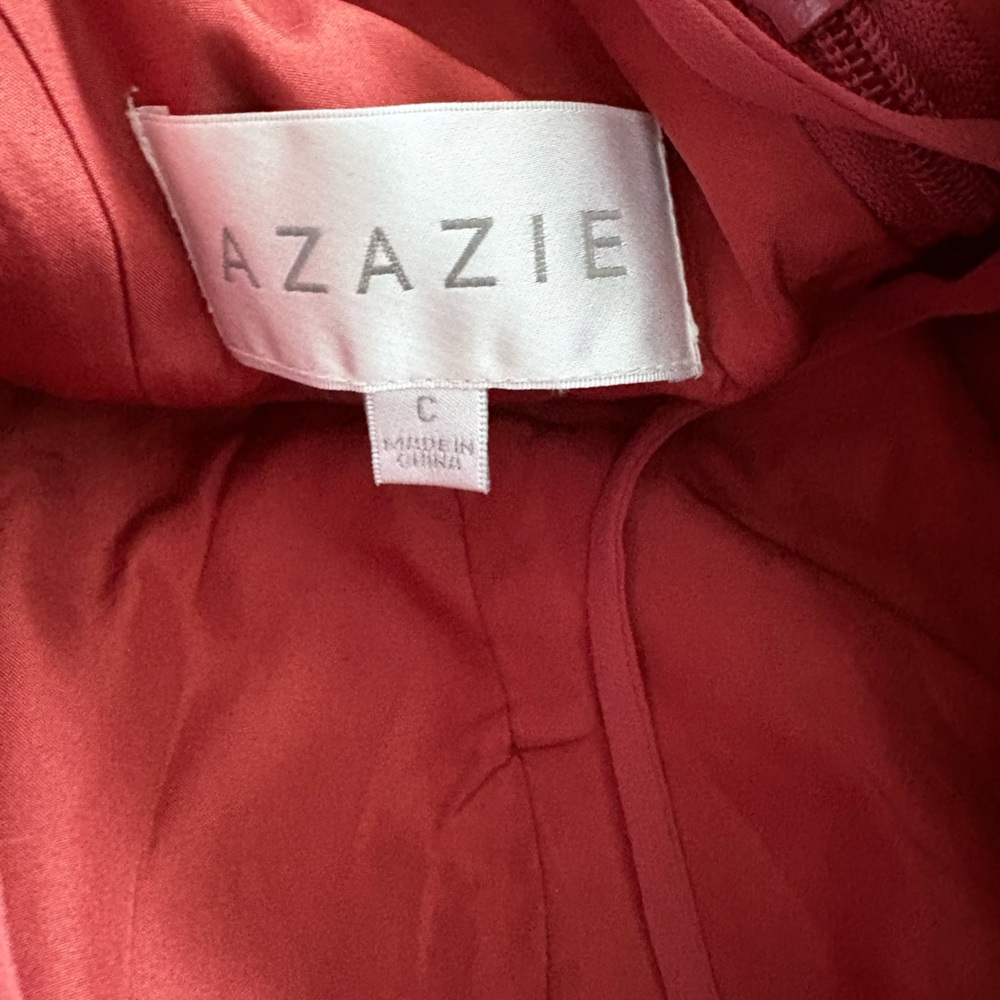 Azazie Dusty Rose V-Neck Chiffon Wedding Dress - Picture 6 of 10